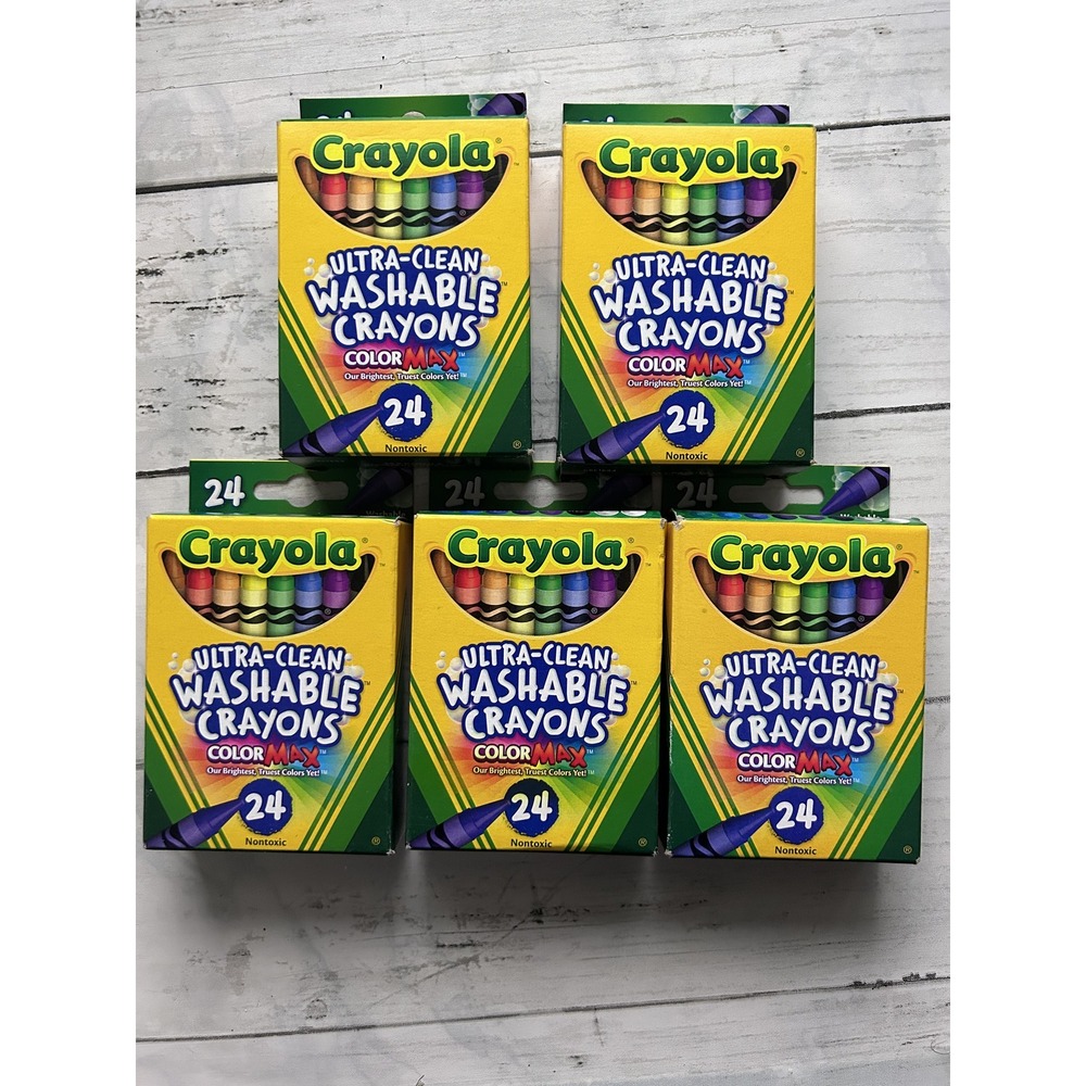5 *24 Crayola  Ultra-Clean Washable Crayons Made in USA Teacher's Classroom